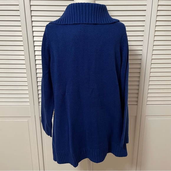 Cozy Denim&Co Royal Blue Knit Collared Cardigan Sweater A217262 Grannycore - Picture 4 of 11